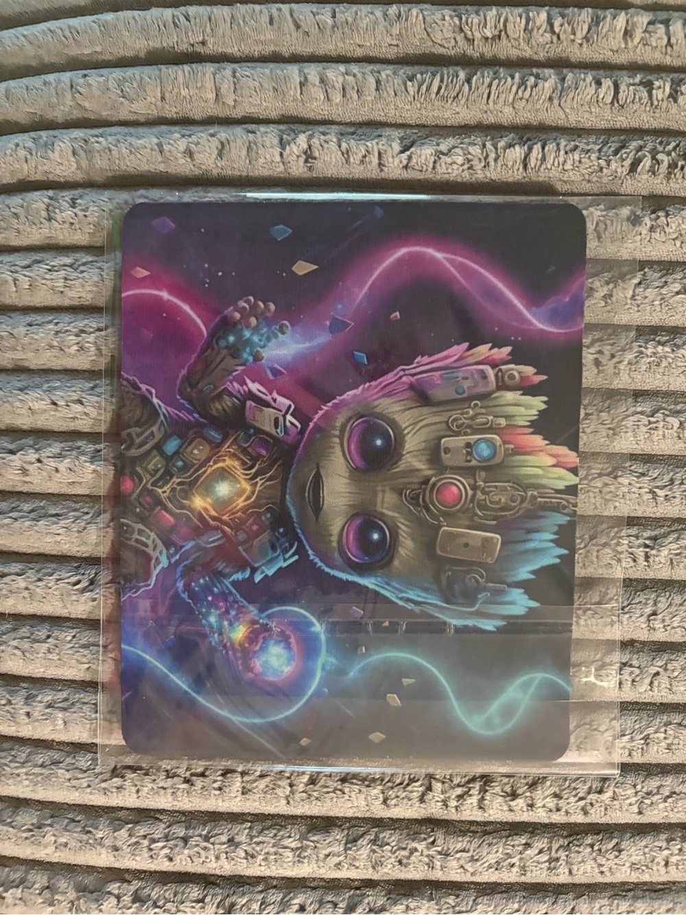 Colorful Cosmic Baby Groot Mouse Pad - Vibrant Multicolor